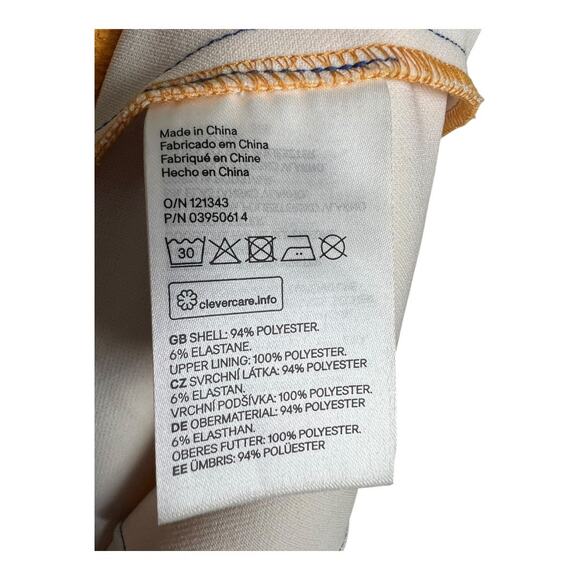 H&M Ombre Pencil Dress Twist Neck Yellow Blue 6 NWOT Fitted Column Career Brunch - Picture 4 of 4